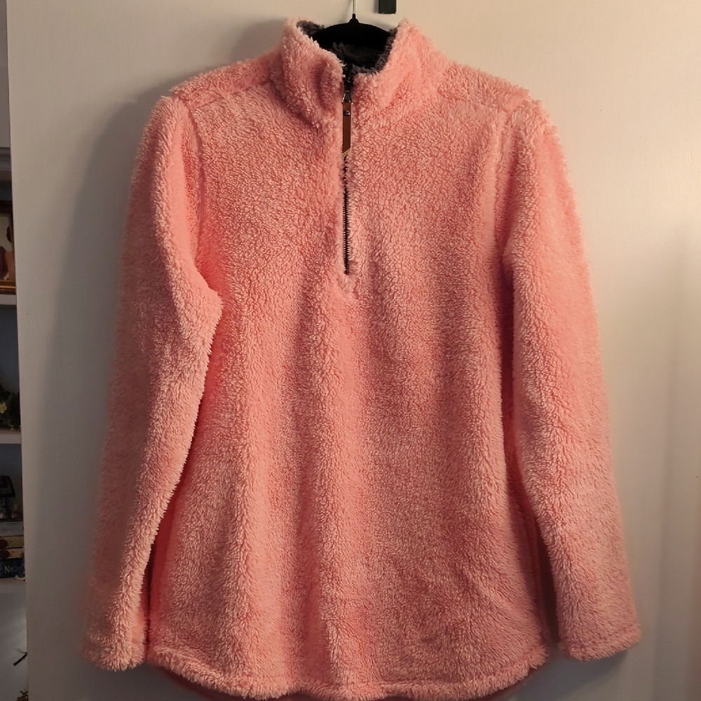 Charles River Apparel Pink Fleece Sweater